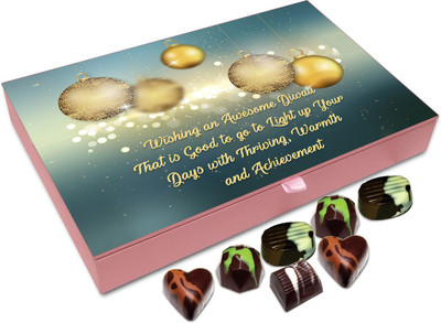 

Chocholik Diwali Sweets - Wishing An Awesome Diwali To You And All Your Family Chocolate Box - 12pc Truffles(144 g)