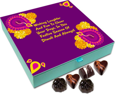 

Chocholik Diwali Sweets - Wishing You Laughter And Fun On Festive Season OF Diwali Chocolate Box - 9pc Truffles(108 g)