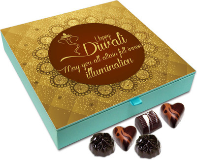 

Chocholik Diwali Sweets - Hope You Attain Inner Illumination This Diwali Chocolate Box - 9pc Truffles(108 g)