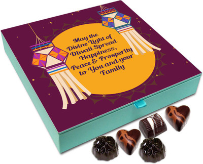 

Chocholik Diwali Sweets - May The Divine Light Of Diwali Spread Happiness And Calmness Chocolate Box - 9pc Truffles(108 g)