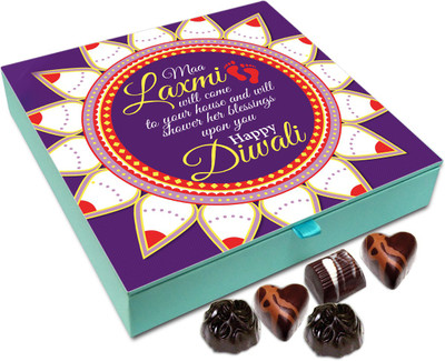 

Chocholik Diwali Sweets - May Goddess Laxmi Bless You With Lots Of Fortune On Diwali Chocolate Box - 9pc Truffles(108 g)