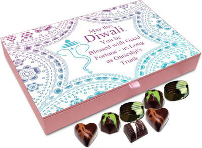 

Chocholik Diwali Sweets - May This Diwali You Be Blessed With Good Fortune Chocolate Box - 12pc Truffles(144 g)