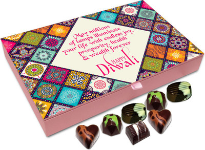 

Chocholik Diwali Sweets - May Millions Of Diwali Lamps Illuminate Your Life Chocolate Box - 12pc Truffles(144 g)