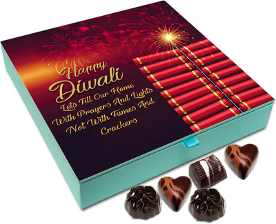 

Chocholik Diwali Sweets - On Diwali Lets Fill Our Home With Happiness Chocolate Box - 9pc Truffles(108 g)