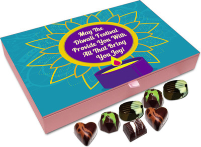 

Chocholik Diwali Sweets - May Diwali festival Beings You Everything That You Have Desired Chocolate Box - 12pc Truffles(144 g)