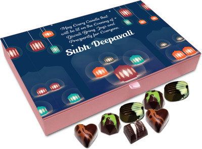 

Chocholik Diwali Sweets - Shubh Deepawali To All My Friends Chocolate Box - 12pc Truffles(144 g)