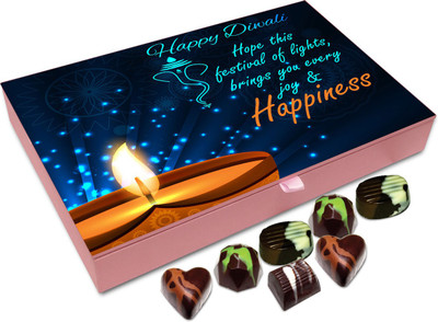 

Chocholik Diwali Sweets - Hope The Festival Of Diwali Brings You Joy And Happiness Chocolate Box - 12pc Truffles(144 g)