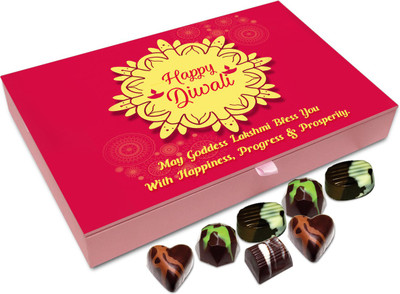 

Chocholik Diwali Sweets - May Goddess Lakshmi Enlighten Your Life This Diwali Chocolate Box - 12pc Truffles(144 g)