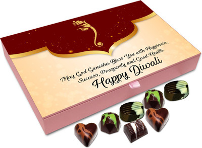 

Chocholik Diwali Sweets - May Ganesha Bless You With Wisdom And Happiness On Diwali Chocolate Box - 12pc Truffles(144 g)
