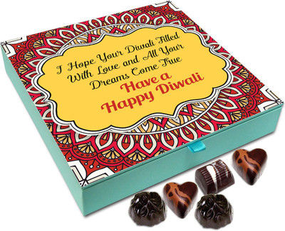 

Chocholik Diwali Sweets - I Hope Your Diwali Is Filled With Happiness And Excitement Chocolate Box - 9pc Truffles(108 g)