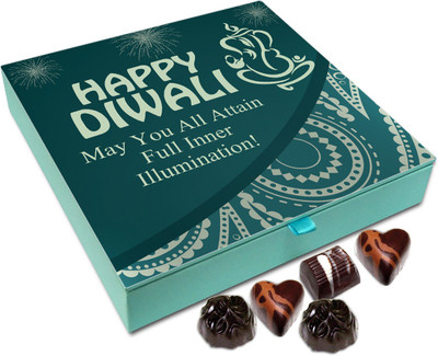 

Chocholik Diwali Sweets - May This Diwali You Attain Full Inner Illumination Chocolate Box - 9pc Truffles(108 g)