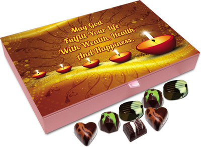 

Chocholik Diwali Sweets - On Diwali May God Fulfill All Your Wishes Chocolate Box - 12pc Truffles(144 g)