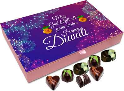 

Chocholik Diwali Sweets - May God Fulfill All Your Wishes On Diwali Chocolate Box - 12pc Truffles(144 g)