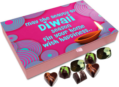 

Chocholik Diwali Sweets - May Diwali Season Fill Your Home With Happiness Chocolate Box - 12pc Truffles(144 g)