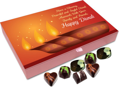 

Chocholik Diwali Sweets - Have A Peaceful Glowing And Safe Diwali Chocolate Box - 12pc Truffles(144 g)