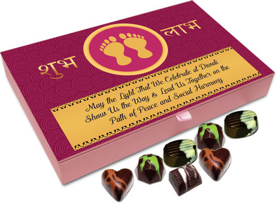 

Chocholik Diwali Sweets - May Diwali Light Show Us The Way To Success Chocolate Box - 12pc Truffles(144 g)