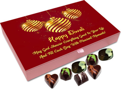 

Chocholik Diwali Sweets - On This Diwali May God Shower Everything Good In Your Life Chocolate Box - 12pc Truffles(144 g)