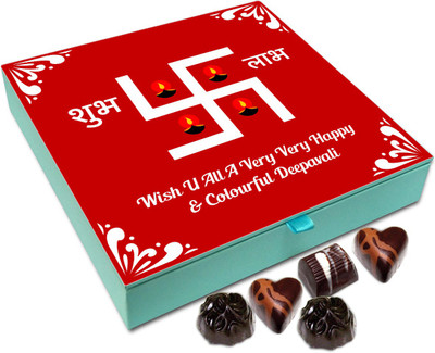 

Chocholik Diwali Sweets - Wish You All A Very Happy And Colorful Diwali Chocolate Box - 9pc Truffles(108 g)