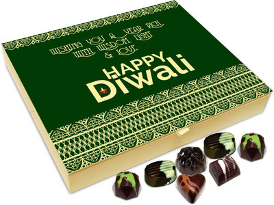 

Chocholik Diwali Sweets - Happy Diwali And I Wish You Gain Lot Of Success Chocolate Box - 20pc Truffles(240 g)