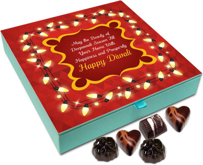

Chocholik Diwali Sweets - Mat The Beauty Of Deepawali Season Spreads Happiness Chocolate Box - 9pc Truffles(108 g)