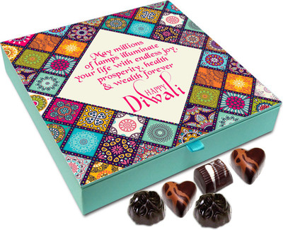 

Chocholik Diwali Sweets - May Millions Of Diwali Lamps Illuminate Your Life Chocolate Box - 9pc Truffles(108 g)