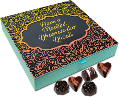 

Chocholik Diwali Sweets - Have A Diwali Full Of Enjoyment Chocolate Box - 9pc Truffles(108 g)