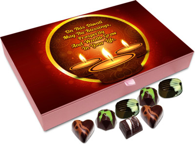 

Chocholik Diwali Sweets - On This Diwali May Prosperity Health And Wealth Grow In Your Life Chocolate Box - 12pc Truffles(144 g)