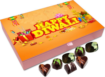 

Chocholik Diwali Sweets - Happy Diwali To All My Lovely Friends Chocolate Box - 12pc Truffles(144 g)