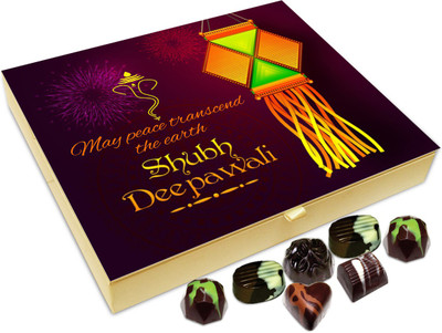 

Chocholik Diwali Sweets - May Peace Transcends The Earth On Diwali Chocolate Box - 20pc Truffles(240 g)