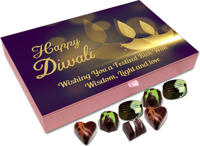 

Chocholik Diwali Sweets - Wishing You Diwali Full Of Wisdom And Love Chocolate Box - 12pc Truffles(144 g)