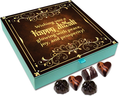 

Chocholik Diwali Sweets - Wishing You Diwali Glowing With Peace Chocolate Box - 9pc Truffles(108 g)