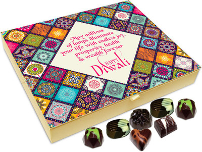

Chocholik Diwali Sweets - May Millions Of Diwali Lamps Illuminate Your Life Chocolate Box - 20pc Truffles(240 g)