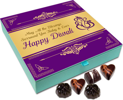 

Chocholik Diwali Sweets - May Diwali Blessing Surround You Today And Ever Chocolate Box - 9pc Truffles(108 g)