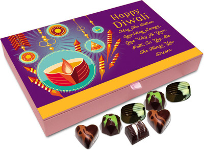 

Chocholik Diwali Sweets - May The Sparkling Diwali Lamps Show You Positive Path Chocolate Box - 12pc Truffles(144 g)