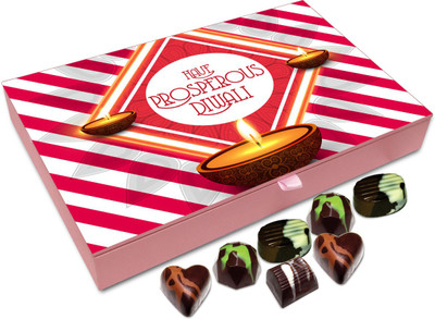 Chocholik Diwali Sweets - Have A Prosperous Diwali Chocolate Box - 12pc Truffles(144 g)