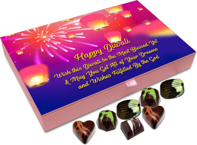 

Chocholik Diwali Sweets - Wish That This Diwali Be Blessed For You Chocolate Box - 12pc Truffles(144 g)