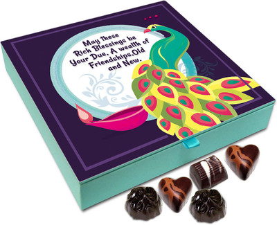 

Chocholik Diwali Sweets - May The Rich Diwali Blessings Be Your Due For Our Friendship Chocolate Box - 9pc Truffles(108 g)