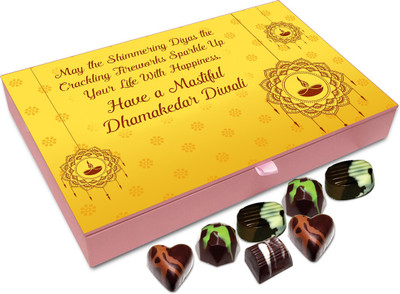 

Chocholik Diwali Sweets - May The Shimmering Diwali Diyas Sparkle Up Your Life Chocolate Box - 12pc Truffles(144 g)