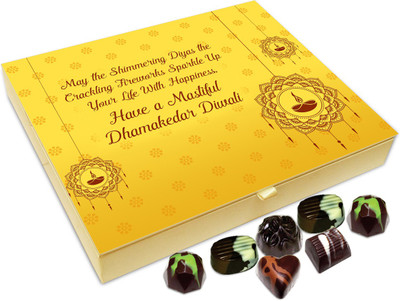 

Chocholik Diwali Sweets - May The Shimmering Diwali Diyas Sparkle Up Your Life Chocolate Box - 20pc Truffles(240 g)