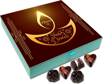 

Chocholik Diwali Sweets - Have A Super Amazing Diwali Chocolate Box - 9pc Truffles(108 g)