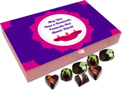 

Chocholik Diwali Sweets - May You Have A Bombastic Fantastic And Atomic Diwali Chocolate Box - 12pc Truffles(144 g)
