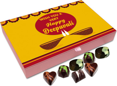 Chocholik Diwali Sweets - Wish You A Very Happy And Safe Diwali Chocolate Box - 12pc Truffles(144 g)