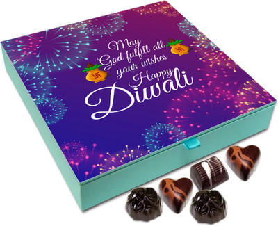 

Chocholik Diwali Sweets - May God Fulfill All Your Wishes On Diwali Chocolate Box - 9pc Truffles(108 g)