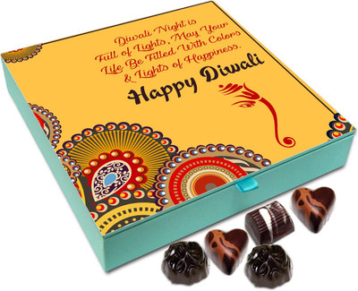 

Chocholik Diwali Sweets - May Your Diwali Night Be Full Of Happiness Chocolate Box - 9pc Truffles(108 g)