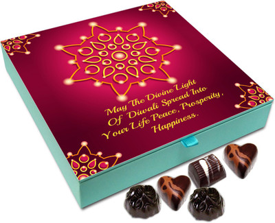 

Chocholik Diwali Sweets - May Divine Light Of Diwali Enlighten Your Life Chocolate Box - 9pc Truffles(108 g)