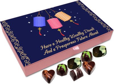 

Chocholik Diwali Sweets - Have A Healthy Wealthy And Prosperous Diwali Chocolate Box - 12pc Truffles(144 g)
