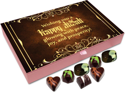 

Chocholik Diwali Sweets - Wishing You Diwali Glowing With Peace Chocolate Box - 12pc Truffles(144 g)