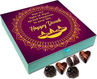 Chocholik Diwali Sweets - May The Light Of Diwali Diyas Spread Happiness In Your Life Chocolate Box - 9pc Truffles(108 g)