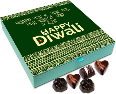 

Chocholik Diwali Sweets - Happy Diwali And I Wish You Gain Lot Of Success Chocolate Box - 9pc Truffles(108 g)