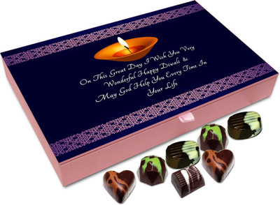 

Chocholik Diwali Sweets - On This Great Day I Wish You A Very Successful Diwali Chocolate Box - 12pc Truffles(144 g)